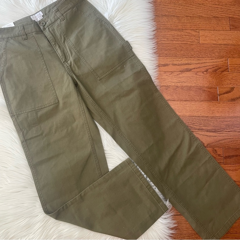 Brixton Olive Green Wide-Leg Utility Pants